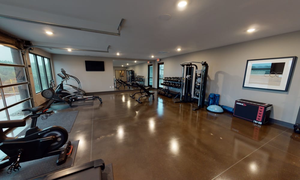 Residential fitness center at Elevation 800 in Covington, Kentucky