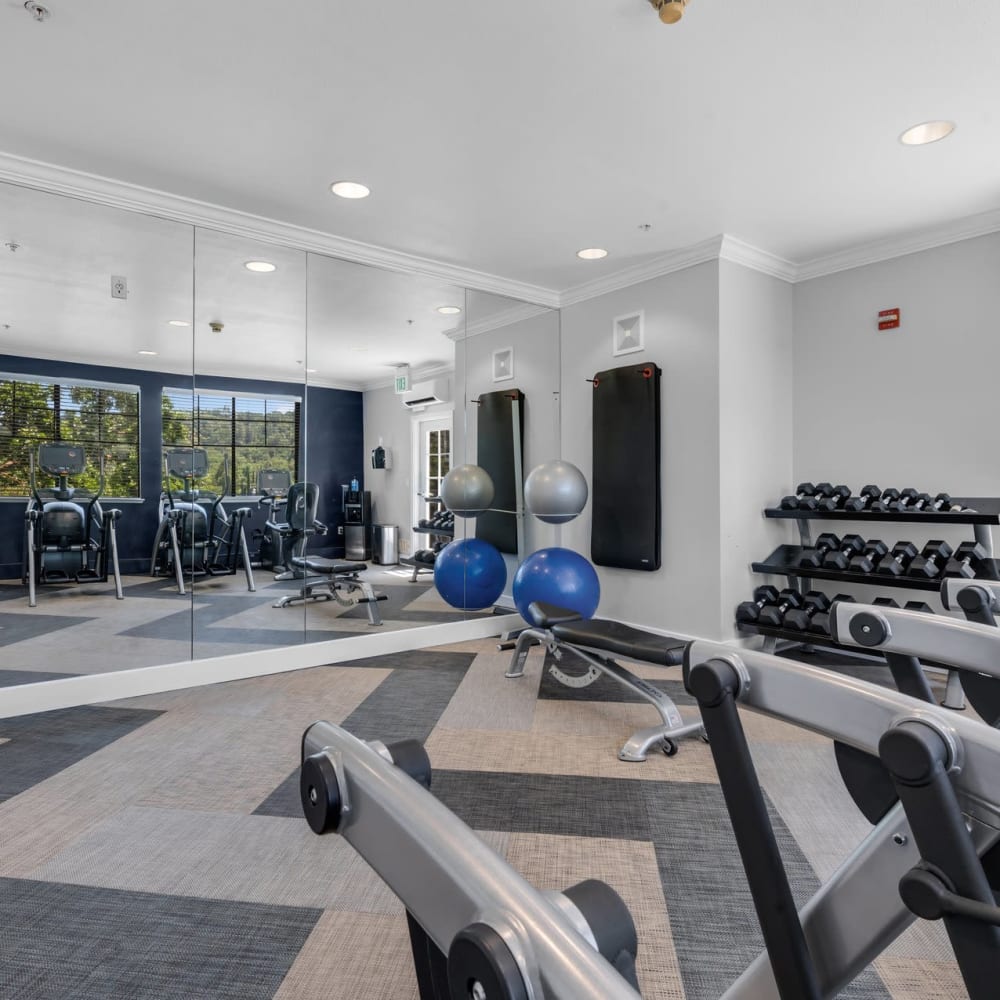 Gym at Town Center Apartments in Lafayette, California