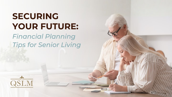 Senior man & woman in front of a laptop | Financial Planning Tips for Senior Living