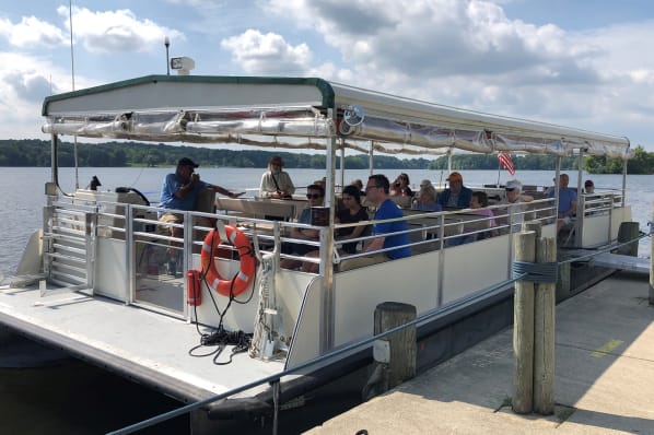 A Fun Pontoon Ride During Resident Outing to to Kensington Metropark at All Seasons Rochester Hills in Rochester Hills, Michigan