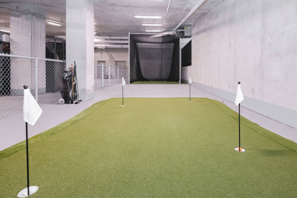 Indoor putting greens at Canal1535 in New Orleans, Louisiana.
