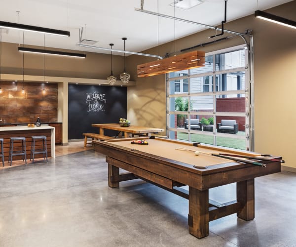 Game room in Station 40's clubhouse in Nashville, Tennessee