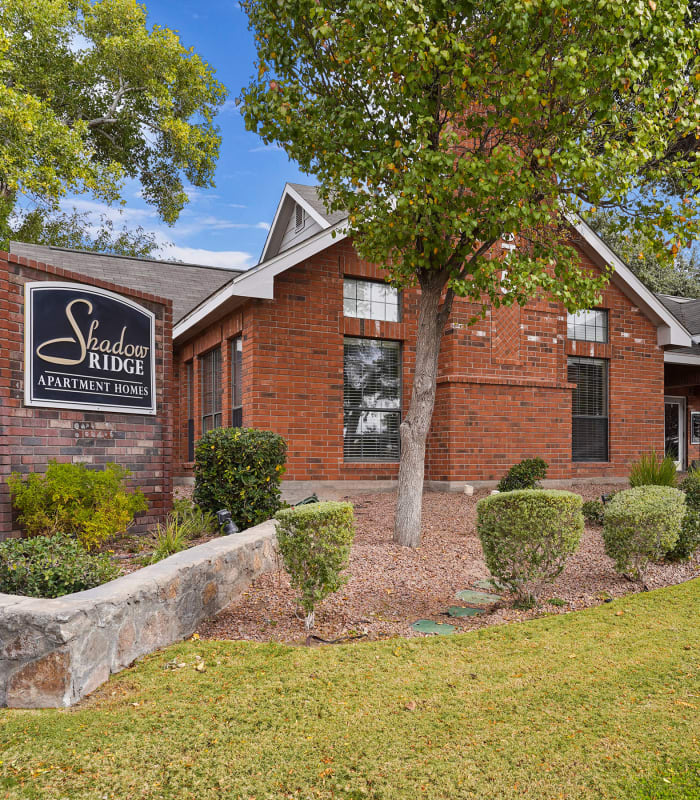 Front entrance at Shadow Ridge Apartments in El Paso, Texas