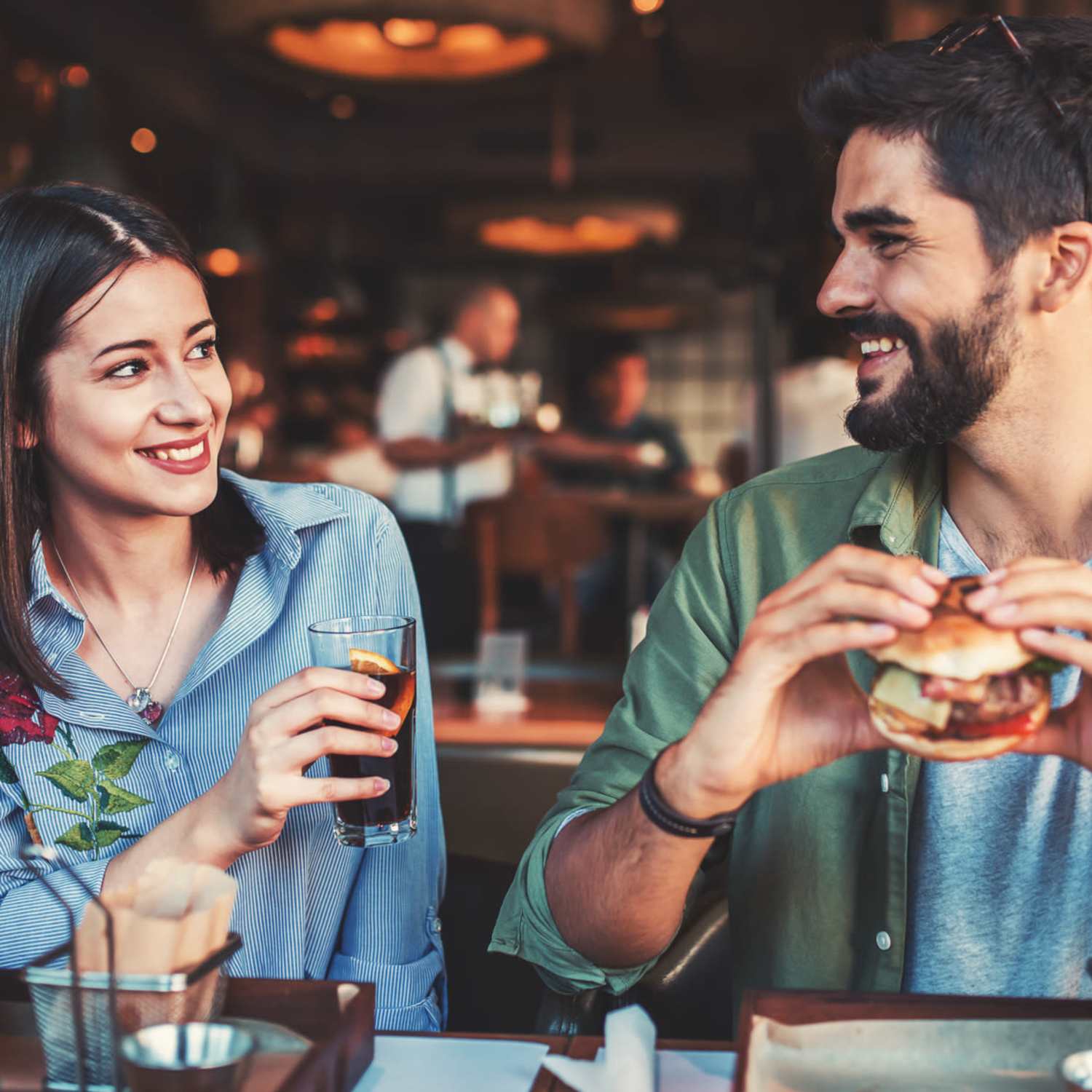 Residents dining near Forest Creek in Oklahoma City, Oklahoma