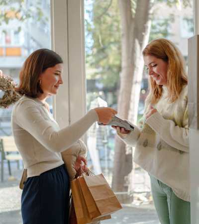 Person shopping at Pleasant View Townhomes in Baltimore, Maryland