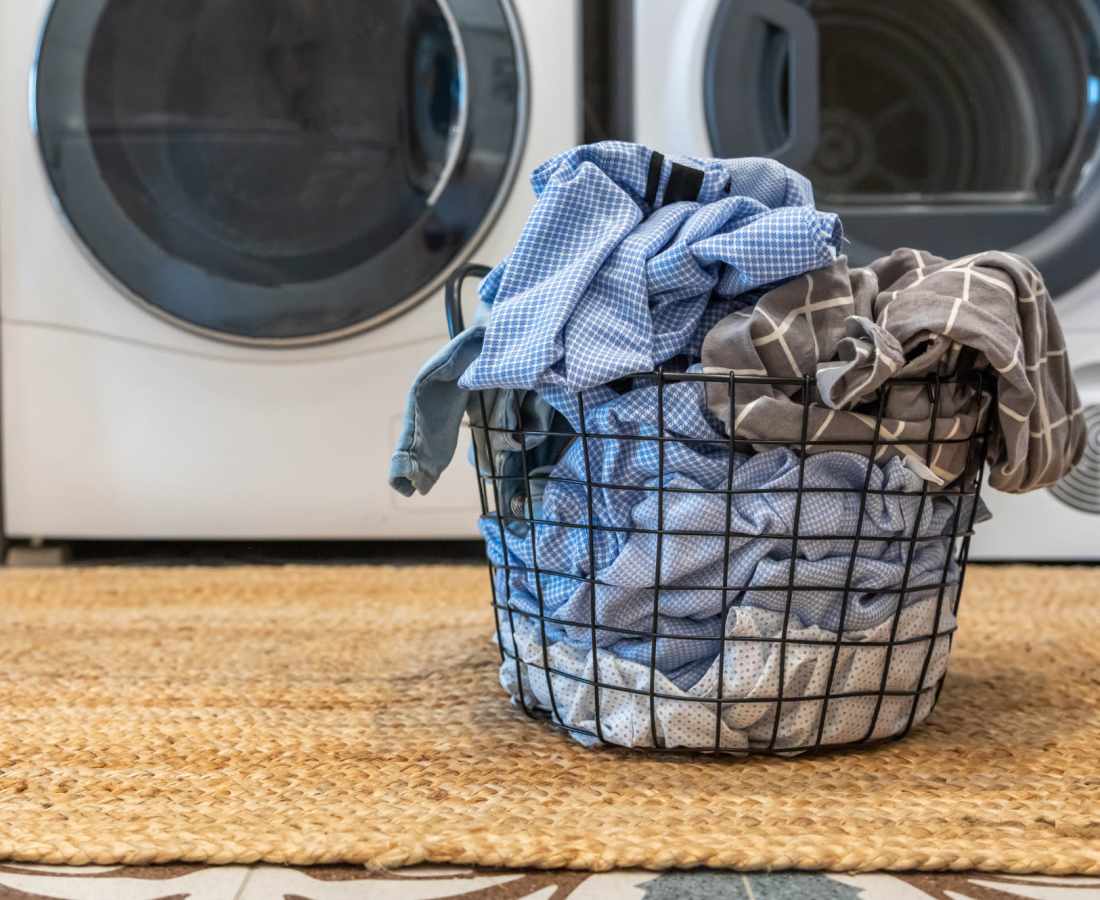 Basket of laundry at Waters Edge in Sacramento, California