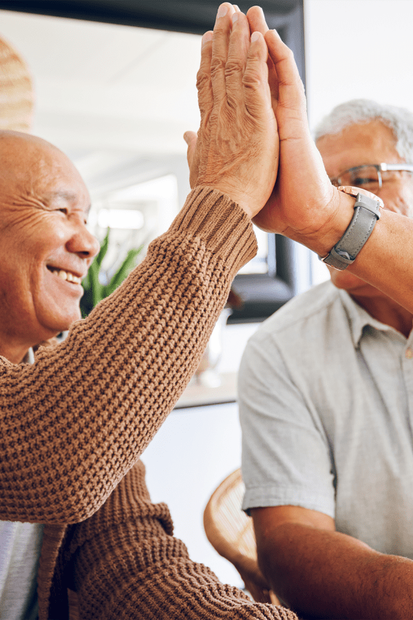 Residents high-fiving at Turners Rock in Springfield, Missouri