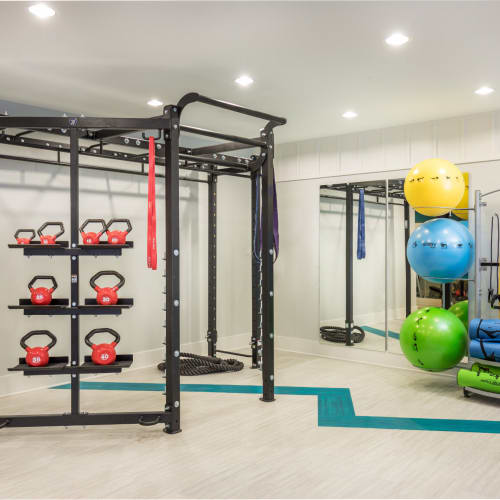 Inside the fitness center at Mosby Ingleside in North Charleston, South Carolina