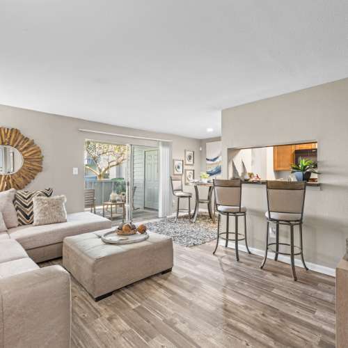 Living room at Lakeside At Campeche in Galveston, Texas, 