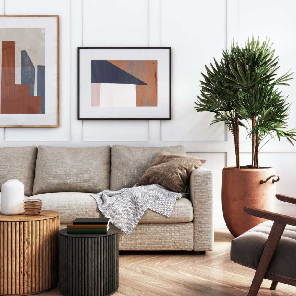 Spacious living room with classy furniture at The Flats Of Donelson in Nashville, Tennessee