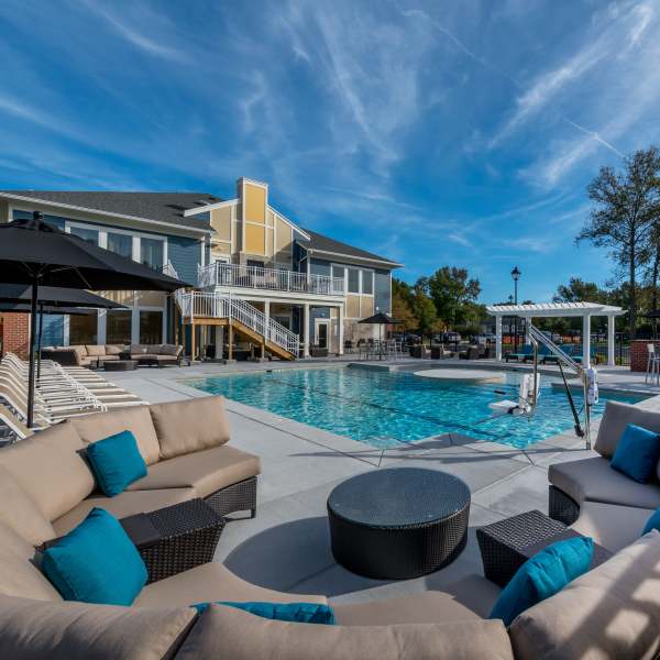 Refreshing salt water pool at The Amber at Greenbrier, Chesapeake, Virginia