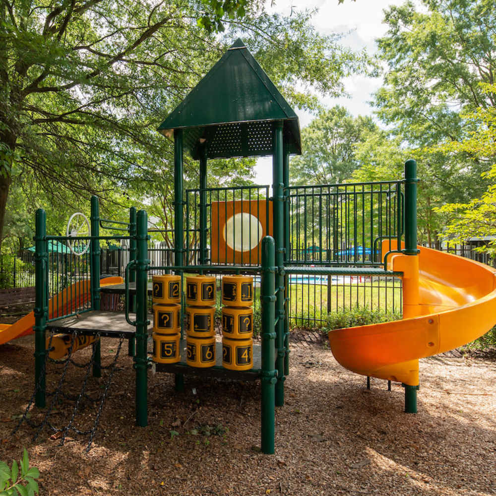 Kids playground with slides at The Elms at Kendall Ridge in Columbia, Maryland