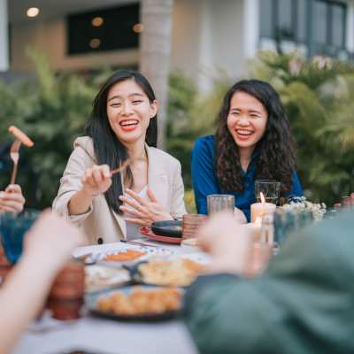 Residents enjoying a meal at Monaco South in Denver, Colorado