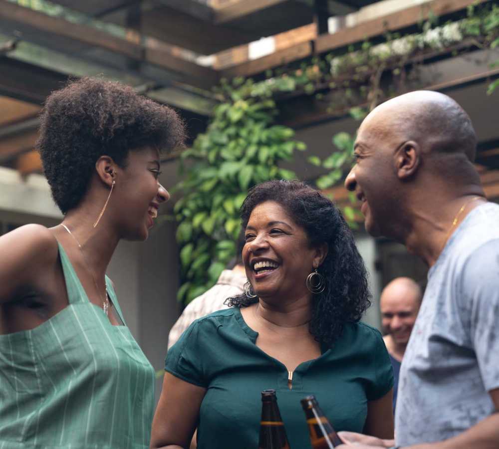 Residents chatting outside of Vintage at Redfield in Reno, Nevada 