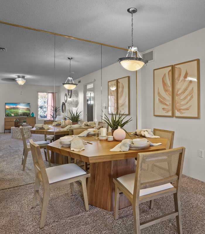 Dining room at The Crest Apartments in El Paso, Texas