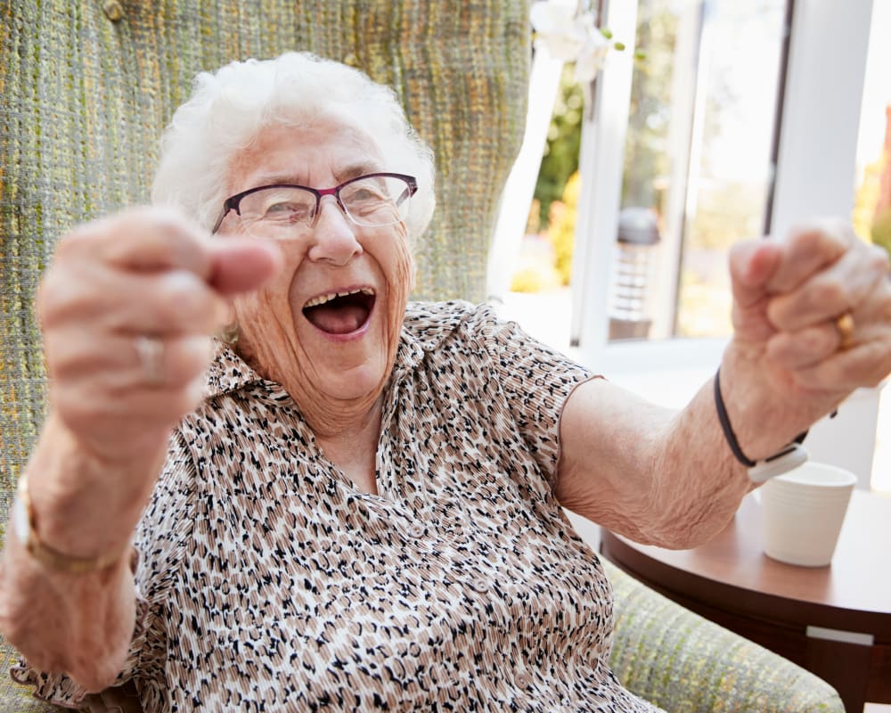 Resident enjoying life at Country Manor Memory Care in Davenport, Iowa. 