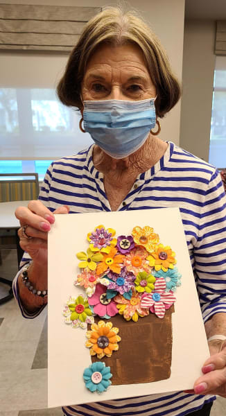 A West Covina resident shows off her spring-inspired crafts!
