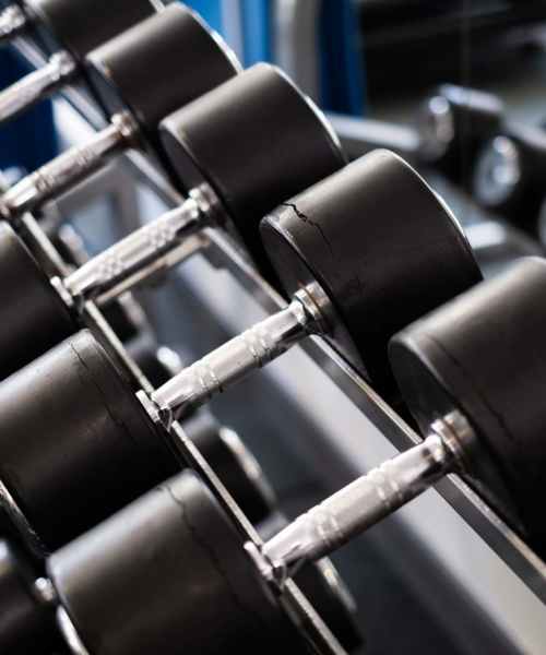 Fitness center at Hunters Run in Gainesville, Florida