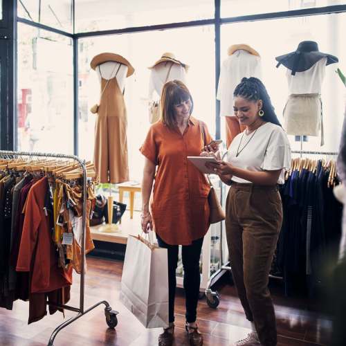 Women shopping near Cedar Glen Apartments in Cross Plains, Wisconsin