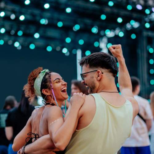Resident couple enjoying at a concert near Rivercrest in Waco, Texas