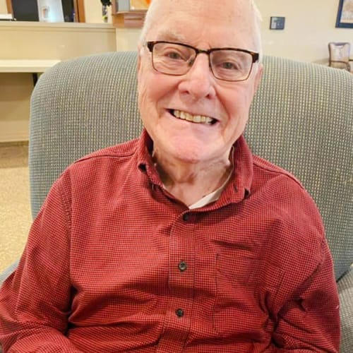 Smiling resident at The Oxford Grand Assisted Living & Memory Care in Kansas City, Missouri