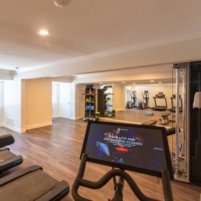 Fitness center with plenty of workout stations at Haven Warner Center in Canoga Park, California