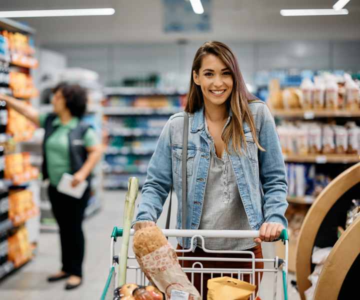 Resident shopping near Skyline Tower in Fort Wayne, Indiana