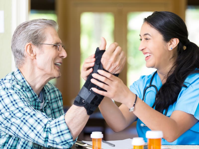 resident having a sprain treated at Edgerton Care Center in Edgerton, Wisconsin