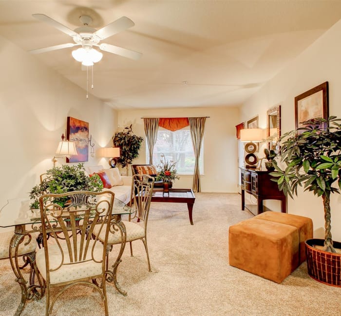 Living room at Brooks Landing in Modesto, CA