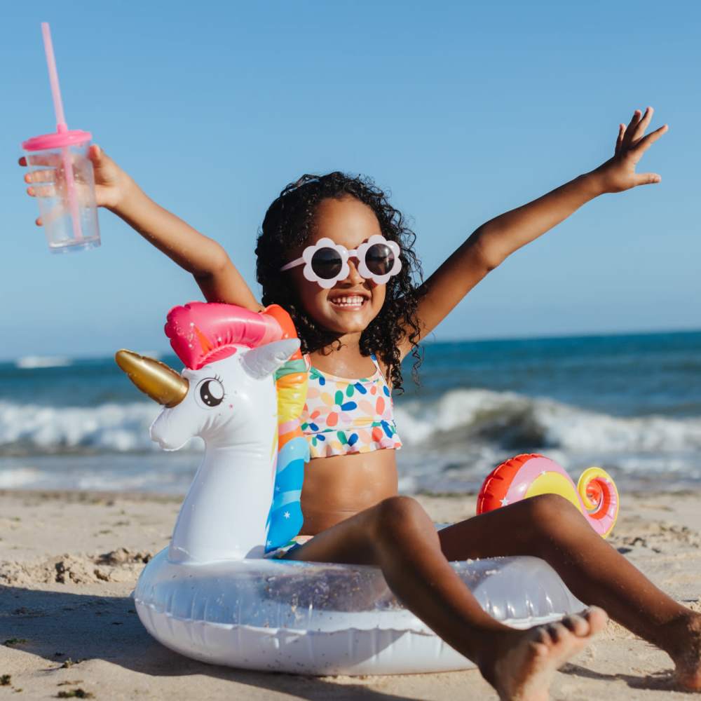 Resident kid at the beach near Sulzbacher Village in Jacksonville, Florida