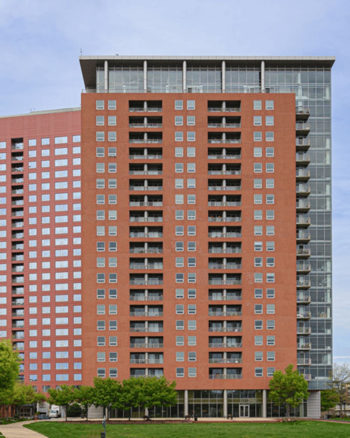 Exterior view of the apartment at The Residences at Christina Landing in Wilmington, Delaware