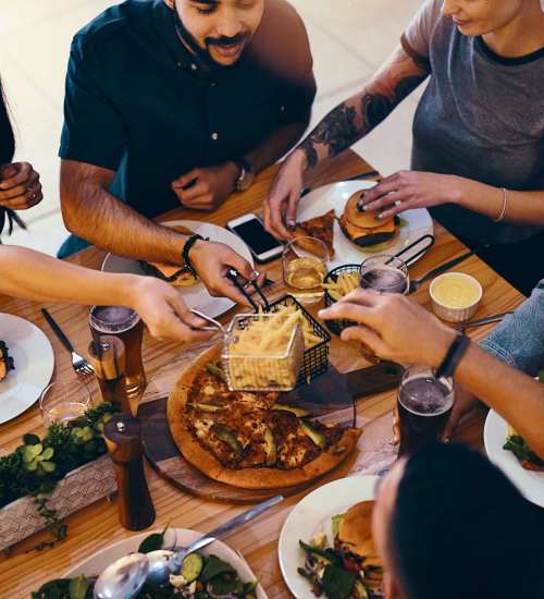 View dining options near The Margaret at Riverfront in Dallas, Texas