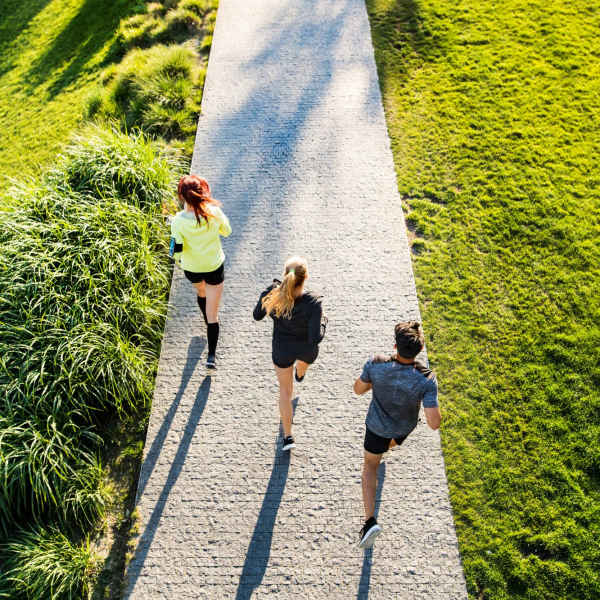 Residents running on path near Magnolia Chase, Virginia Beach, Virginia