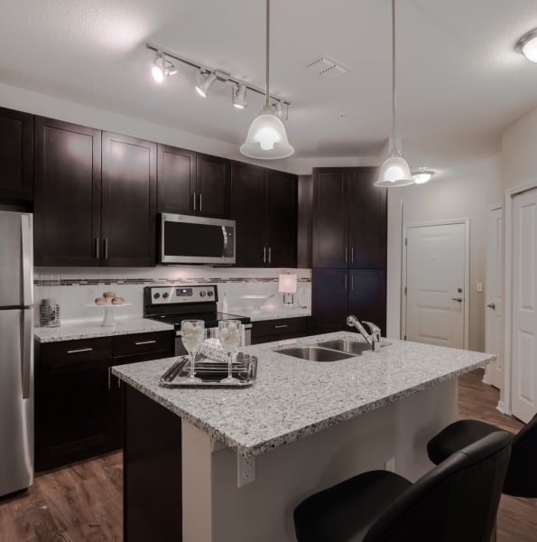 Fully equipped kitchen at Integra Lakes in Casselberry, Florida