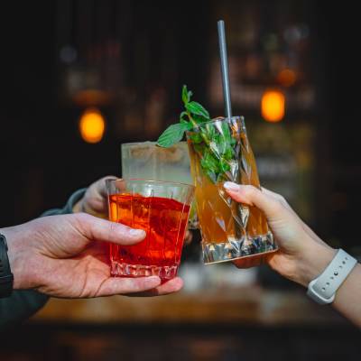 Residents having drinks near Circa Apartments in Indianapolis, IN