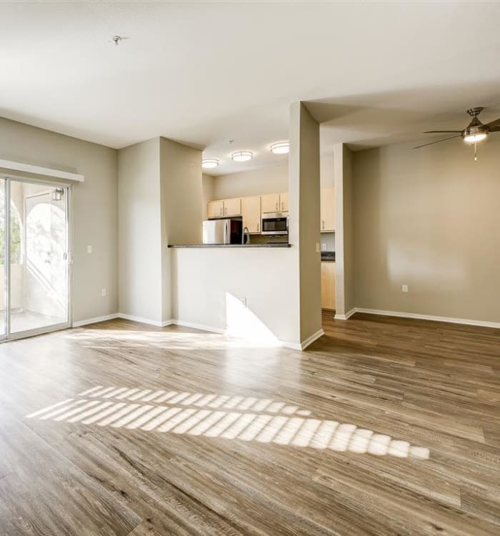 Bright living room in model home at The Highlands at Spectrum in Gilbert, AZ