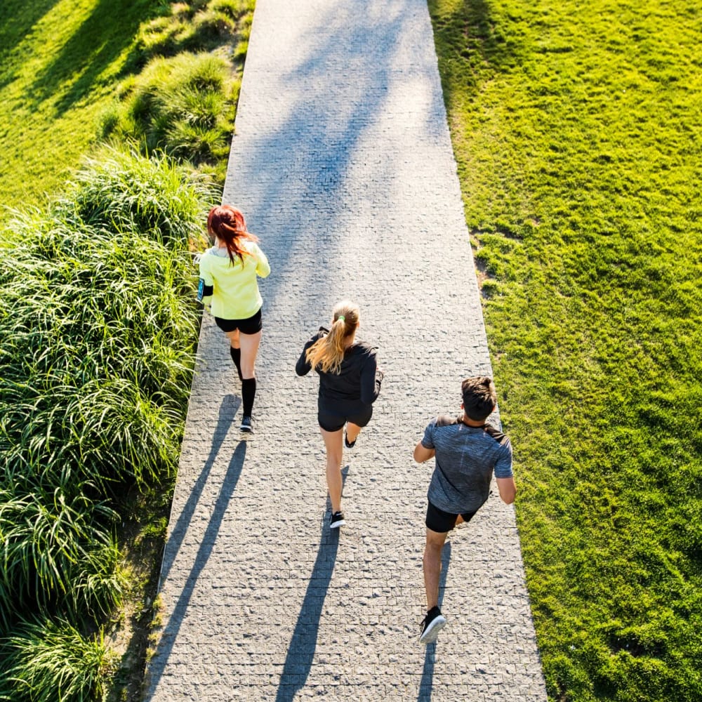 Residents jogging near Wisdom Place in Modesto, California