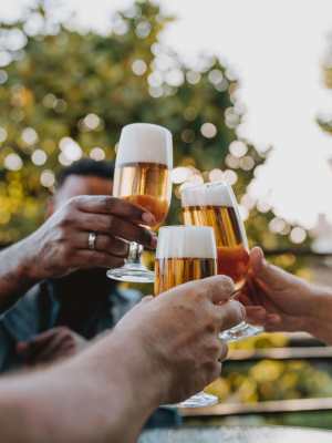 Residents cheer wine glass at a local fun spot near Lakeview in Reno, Nevada