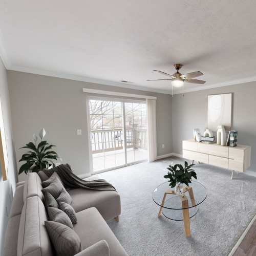 Living room with lots of light at Lakefront at West Chester in West Chester, Ohio