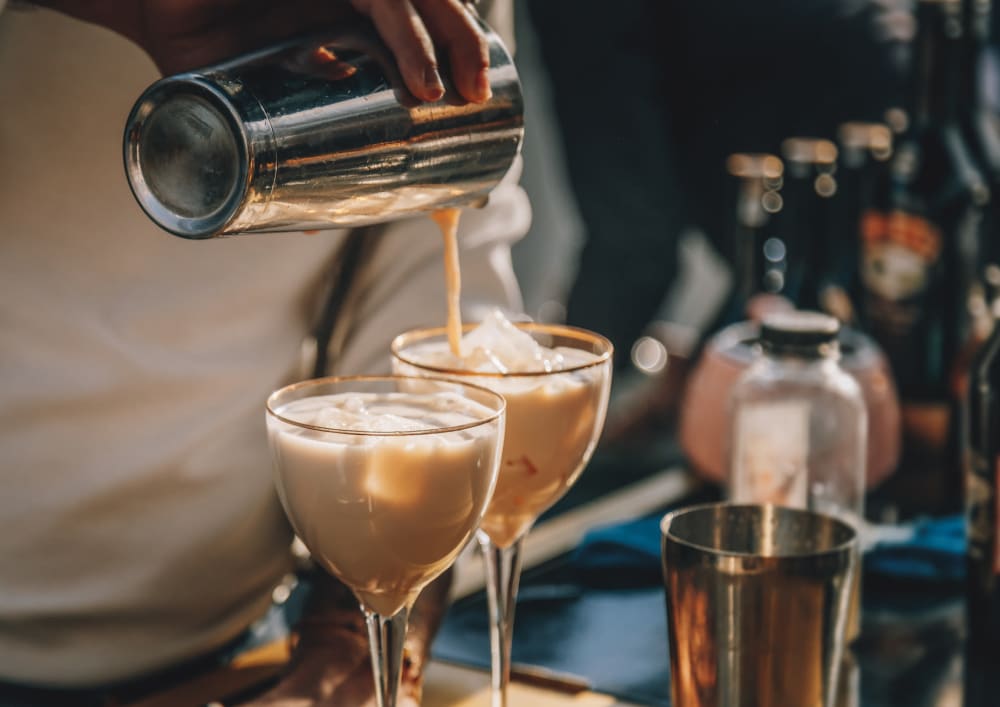 Pouring drinks at a bar near Allegria at Roseville in Roseville, California