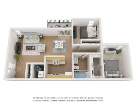 Corporate Housing Floorplan at Desert Peaks