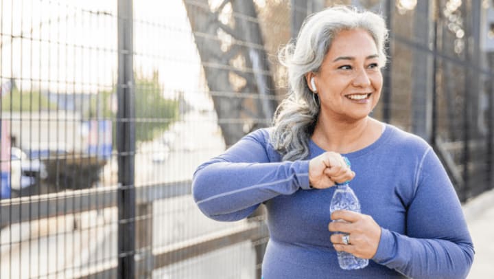 old lady that is going to drink water