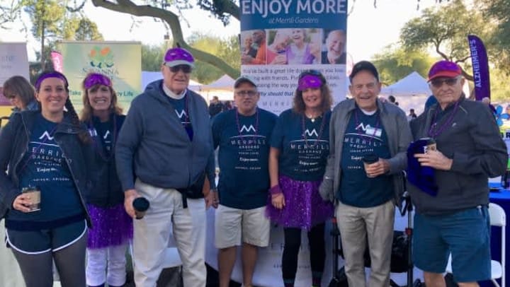 Residents at the Santa Maria Walk to End Alzheimer