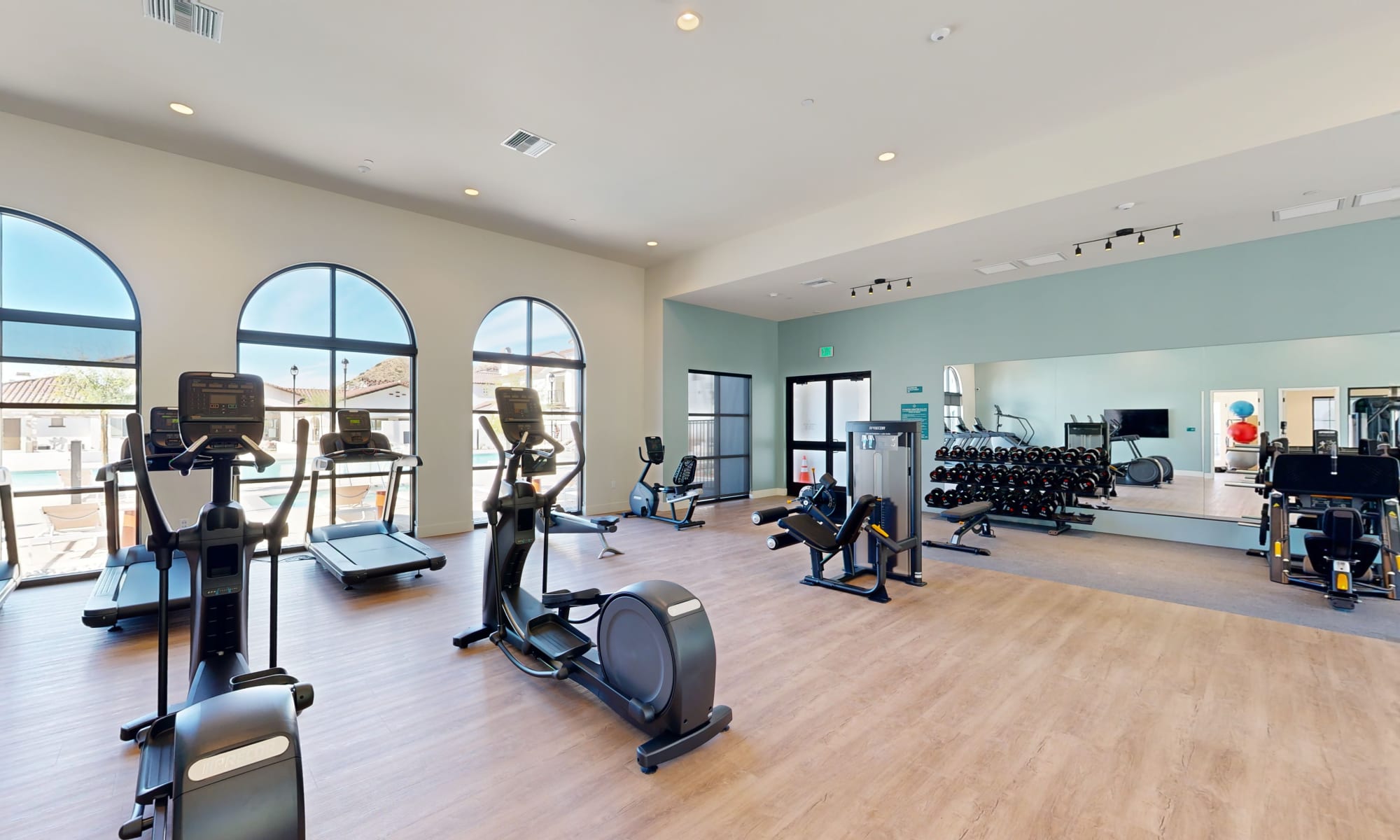 Fitness center with cardio workout equipment at The Villas at Anacapa Canyon in Camarillo, California