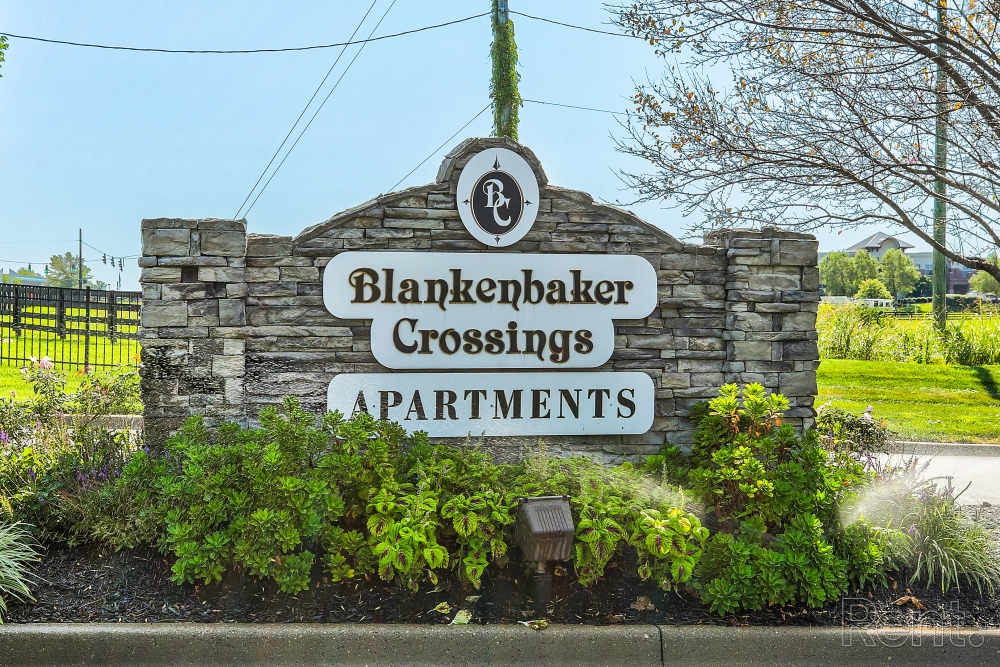 Entry sign at Blankenbaker Crossings in Louisville, Kentucky