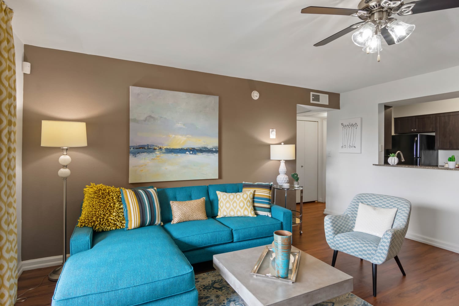 Living room at Cabrillo Apartments in Scottsdale, Arizona