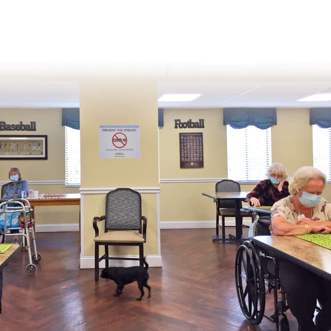 Residents playing bingo