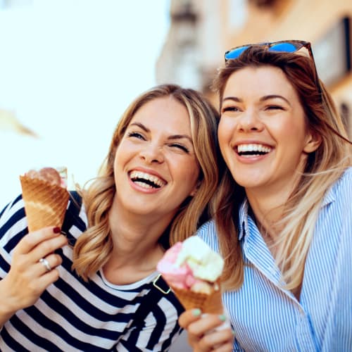 Residents eating ice cream at Vista Ridge in Vista, California