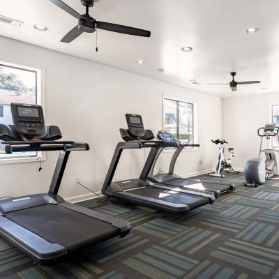 Fitness center with variety of equipments