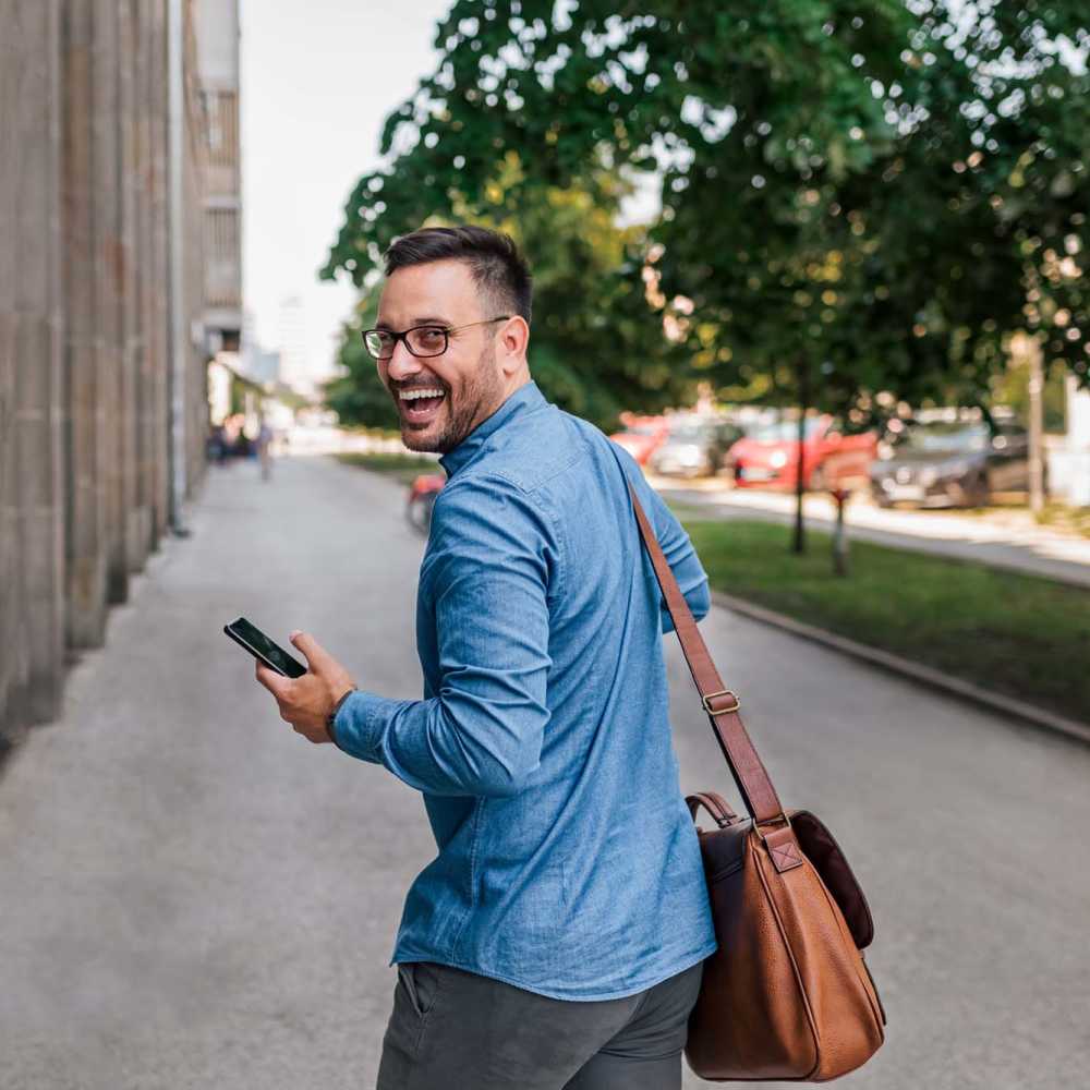Happy resident near McCue Galleria in Houston, Texas
